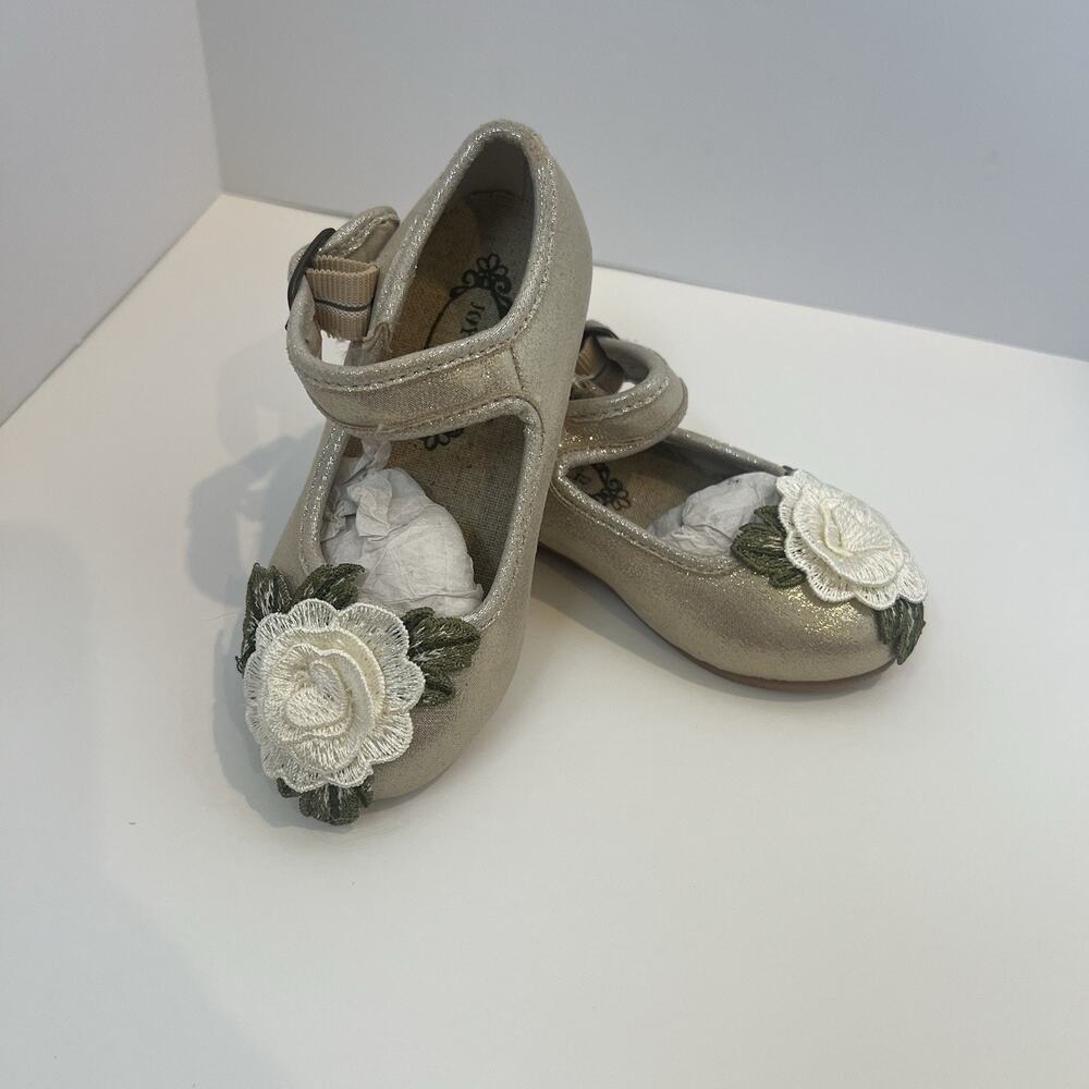 Joyfolie Toddler Shoes Size 6T Lola Mary Jane Golden, Church, Wedding